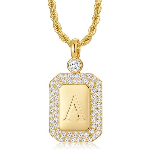 Gold Initial Necklaces for Women, Capital Letter Necklace